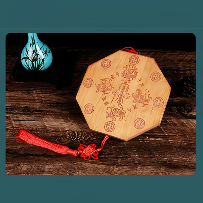 Pfirsichholz Bagua-Karte mit Fünf-Kaiser-Münzen Peach Wood Bagua Map with Five-Emperor Coins - 16