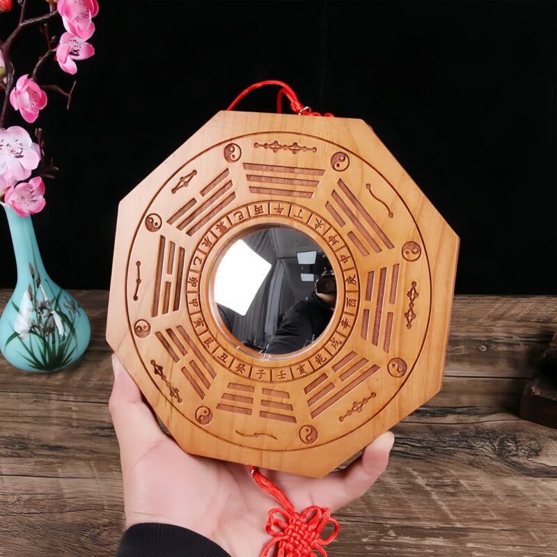 Pfirsichholz Bagua-Karte mit Fünf-Kaiser-Münzen Peach Wood Bagua Map with Five-Emperor Coins - 6
