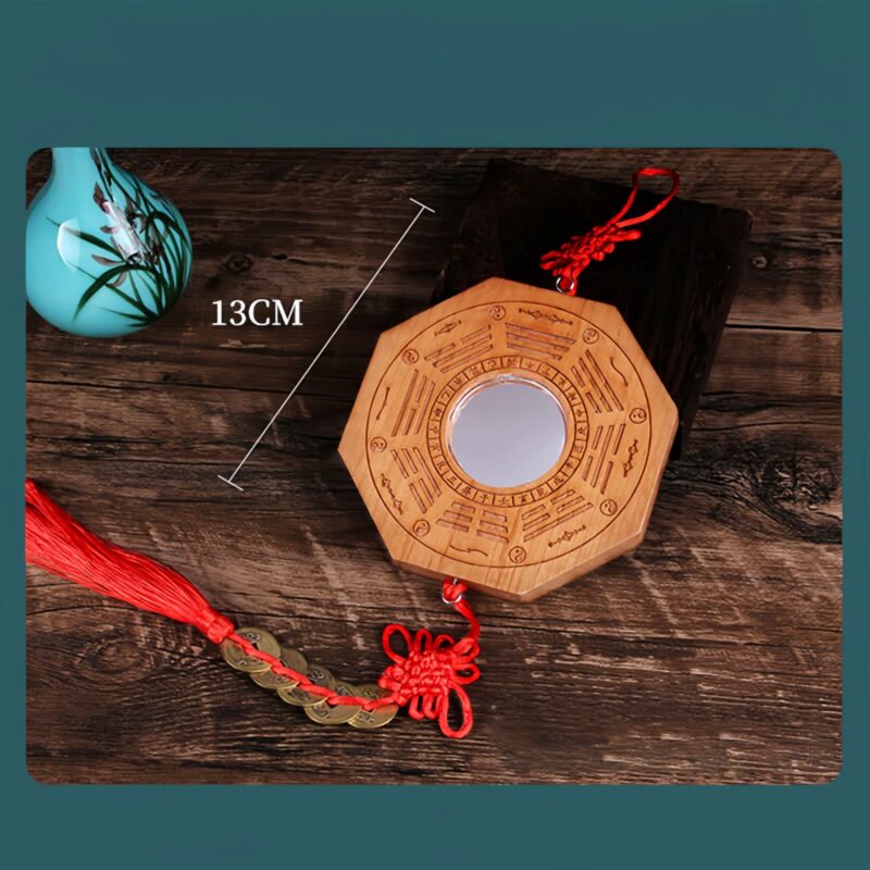 Pfirsichholz Bagua-Karte mit Fünf-Kaiser-Münzen Peach Wood Bagua Map with Five-Emperor Coins - 10