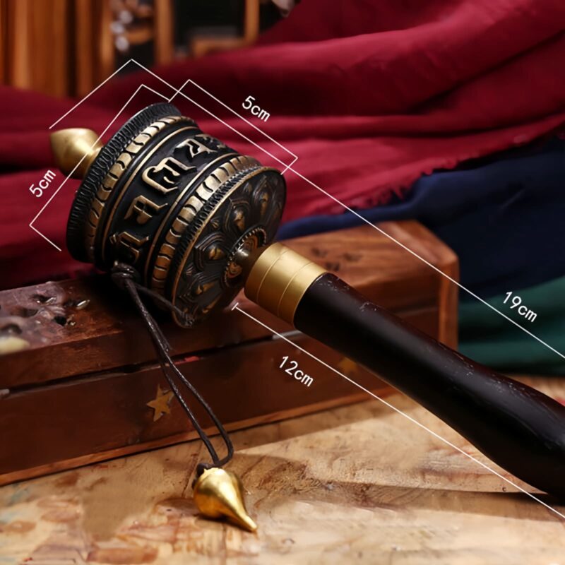 Tibetische Kupfer-Gebetsmühle mit Sechs Silben Mantra Tibetan Copper Six Words Prayer Wheel - 8
