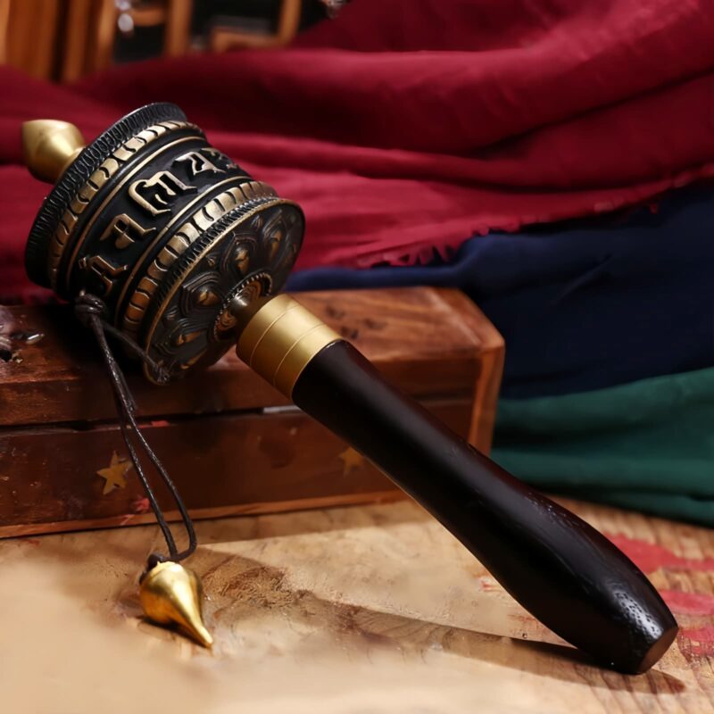 Tibetische Kupfer-Gebetsmühle mit Sechs Silben Mantra Tibetan Copper Six Words Prayer Wheel - 6