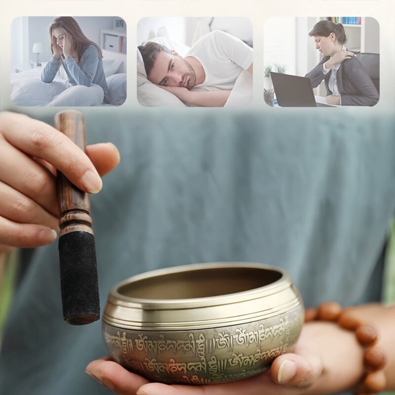 Handgefertigtes tibetisches Klangschalen-Set für Meditation und Fokus Tibetan Handcrafted Sound Bowl Set for Meditation & Focus - 6