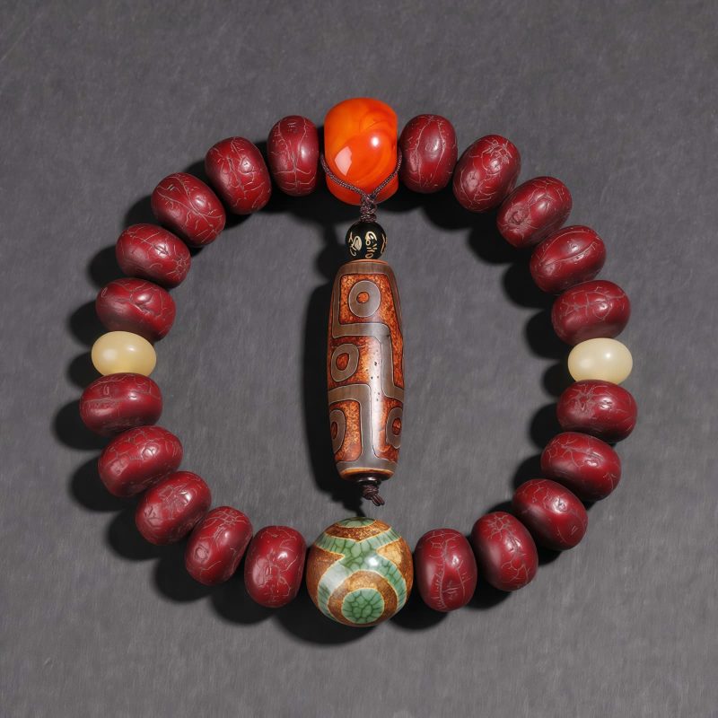 Tibet Bodhi Seed Dzi Dancing Lion Luck Bracelet Tibet Bodhi Seed Dzi Dancing Lion Luck Bracelet