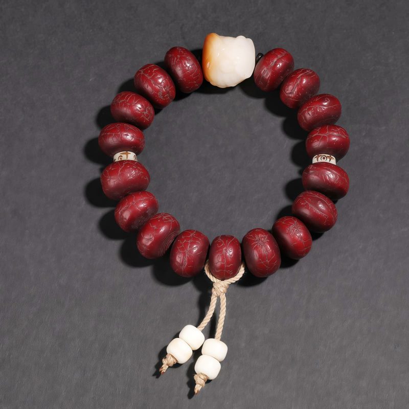 Tibet Bodhi Seed Dzi Dancing Lion Luck Bracelet Tibet Bodhi Seed Dzi Dancing Lion Luck Bracelet