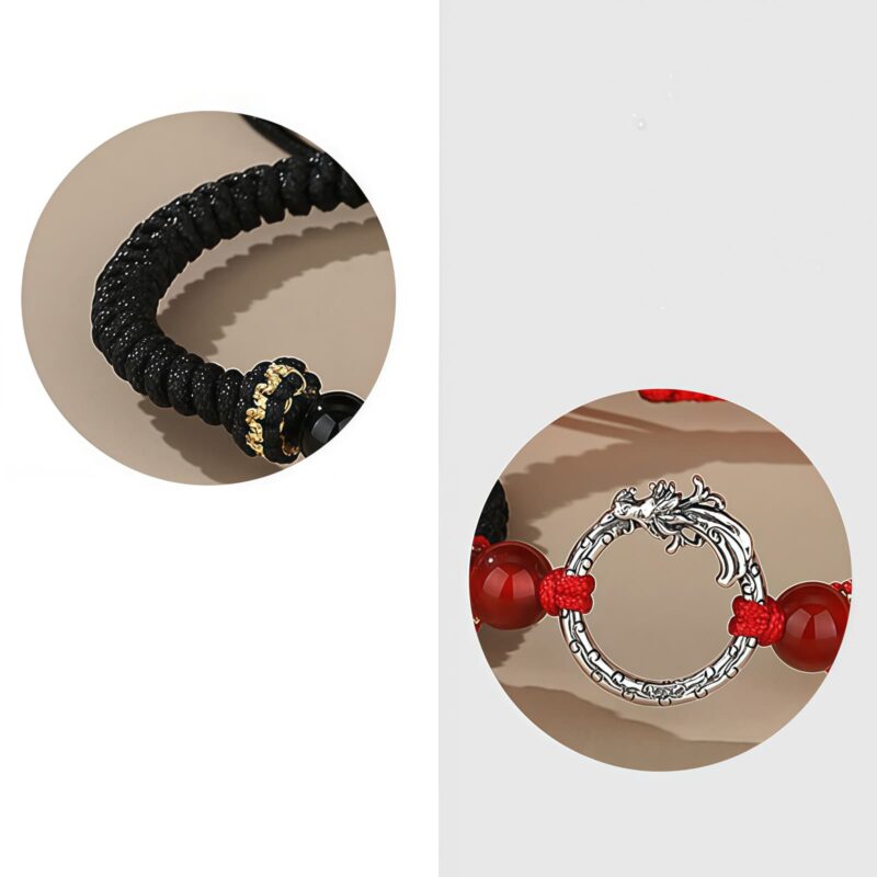 925 Silver Dragon Phoenix Couple Bracelet - 10