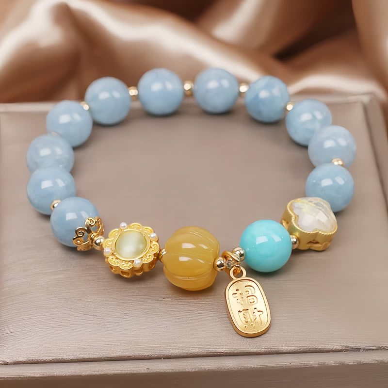 Aquamarin-Armband für Schutz und Fülle Aquamarine Wealth Protection Bracelet