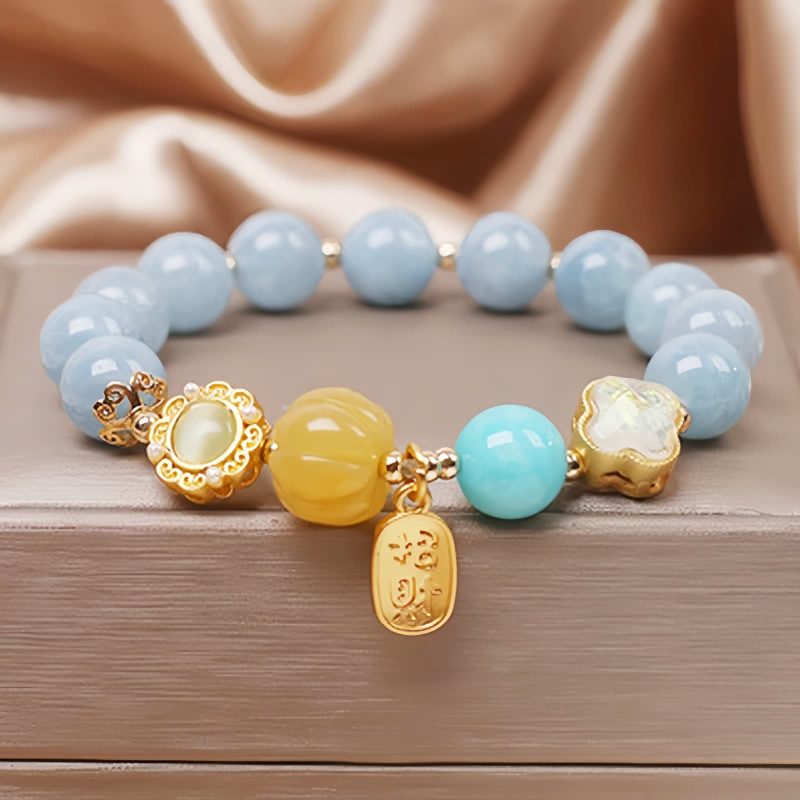 Aquamarin-Armband für Schutz und Fülle Aquamarine Wealth Protection Bracelet