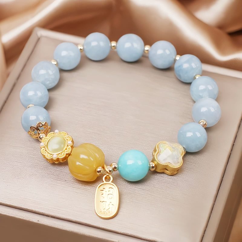 Aquamarin-Armband für Schutz und Fülle Aquamarine Wealth Protection Bracelet