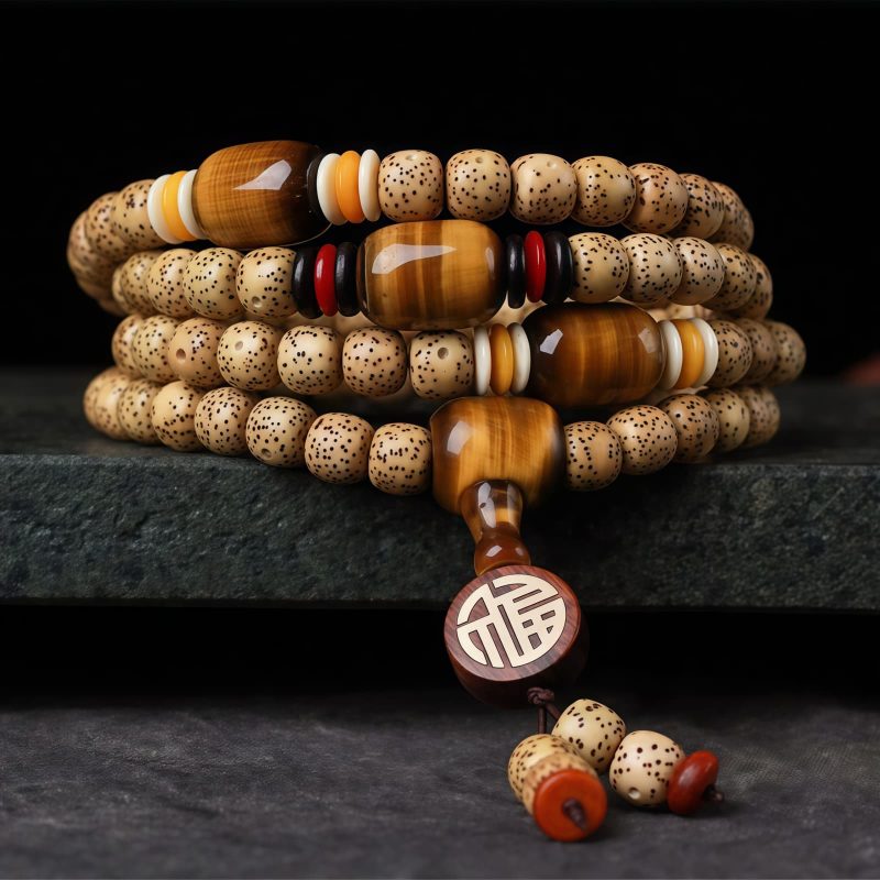 Bodhi Seed Tiger's Eye Peace Bracelet Bodhi Seed Tiger's Eye Peace Bracelet
