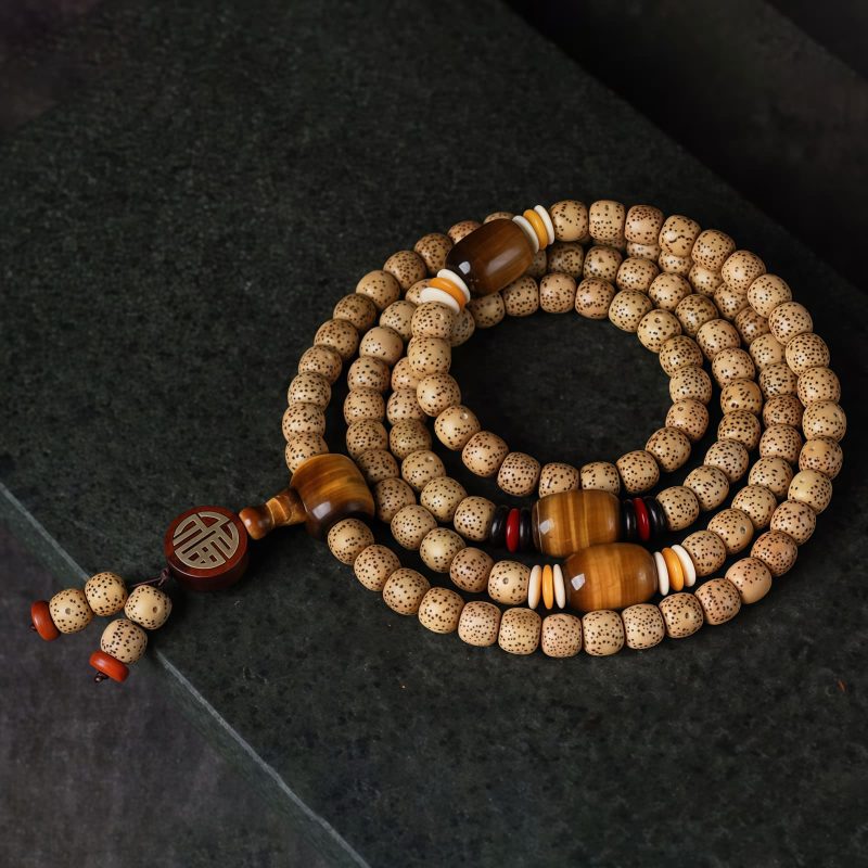 Bodhi Seed Tiger's Eye Peace Bracelet Bodhi Seed Tiger's Eye Peace Bracelet