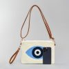 Bolsa Tiracolo de Lona - Olho Grego e Mão de Hamsá Canvas Hamsa Evil Eye Crossbody Bag