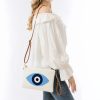 Bolsa Tiracolo de Lona - Olho Grego e Mão de Hamsá Canvas Hamsa Evil Eye Crossbody Bag