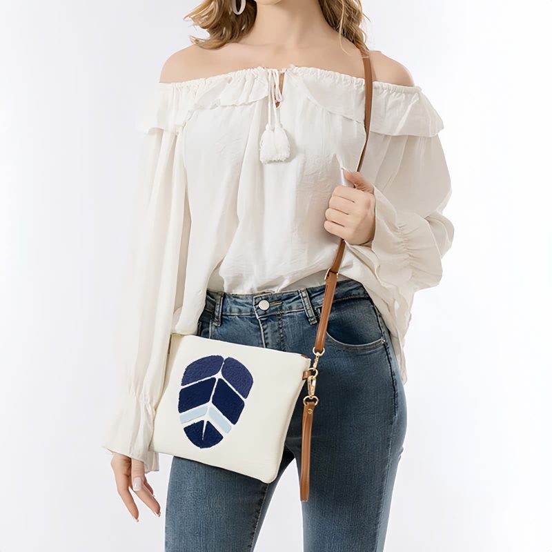 Bolsa Tiracolo de Lona - Olho Grego e Mão de Hamsá Canvas Hamsa Evil Eye Crossbody Bag