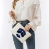 Bolsa Tiracolo de Lona - Olho Grego e Mão de Hamsá Canvas Hamsa Evil Eye Crossbody Bag