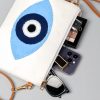 Bolsa Tiracolo de Lona - Olho Grego e Mão de Hamsá Canvas Hamsa Evil Eye Crossbody Bag