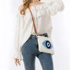 Bolsa Tiracolo de Lona - Olho Grego e Mão de Hamsá Canvas Hamsa Evil Eye Crossbody Bag