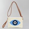 Bolsa Tiracolo de Lona - Olho Grego e Mão de Hamsá Canvas Hamsa Evil Eye Crossbody Bag