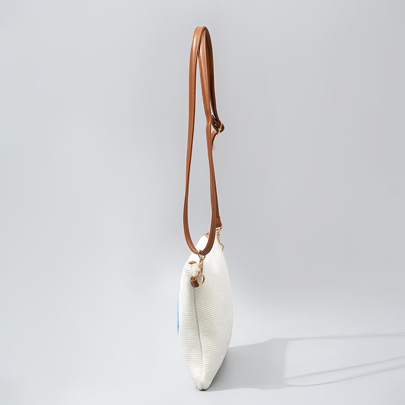 Bolsa Tiracolo de Lona - Olho Grego e Mão de Hamsá Canvas Hamsa Evil Eye Crossbody Bag