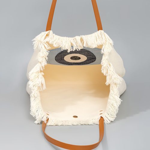 Bolso Tote de Lona con Ojo Turco y Mano de Fátima Bolso Tote de Lona con Ojo Turco y Mano de Fátima