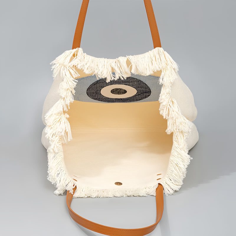 Bolsa Tote de Lona Olho Grego e Mão de Hamsá Canvas Evil Eye Hamsa Tote Bag