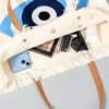 Bolsa Tote de Lona Olho Grego e Mão de Hamsá Canvas Evil Eye Hamsa Tote Bag