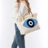 Bolsa Tote de Lona Olho Grego e Mão de Hamsá Canvas Evil Eye Hamsa Tote Bag