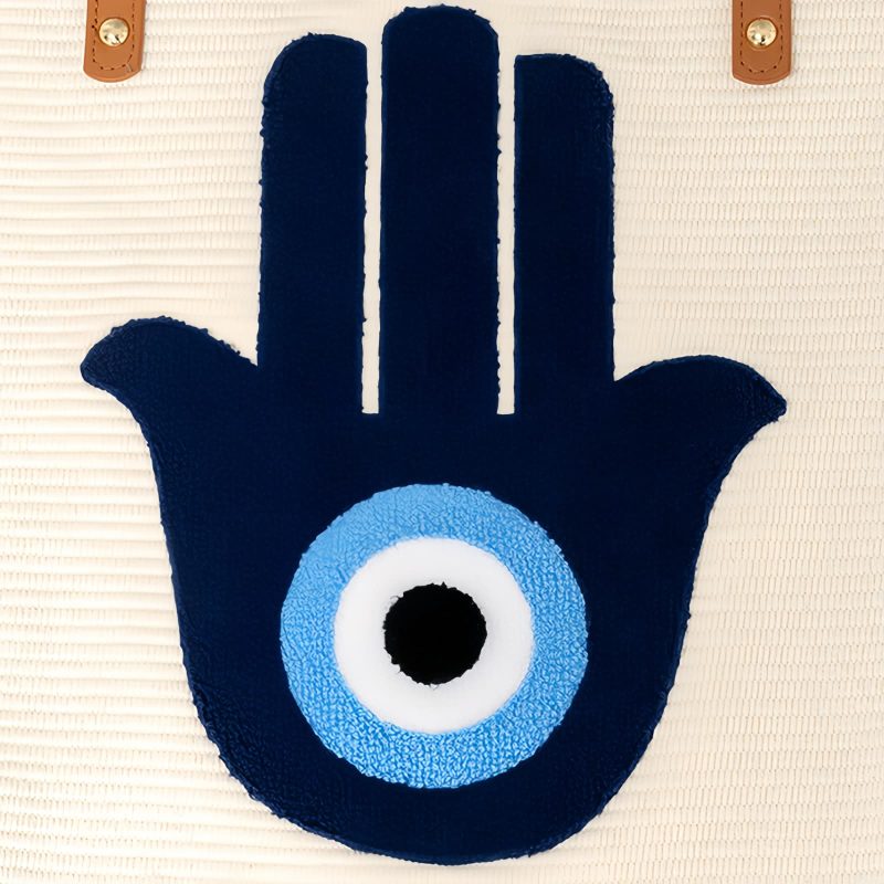 Bolsa Tote de Lona Olho Grego e Mão de Hamsá Canvas Evil Eye Hamsa Tote Bag