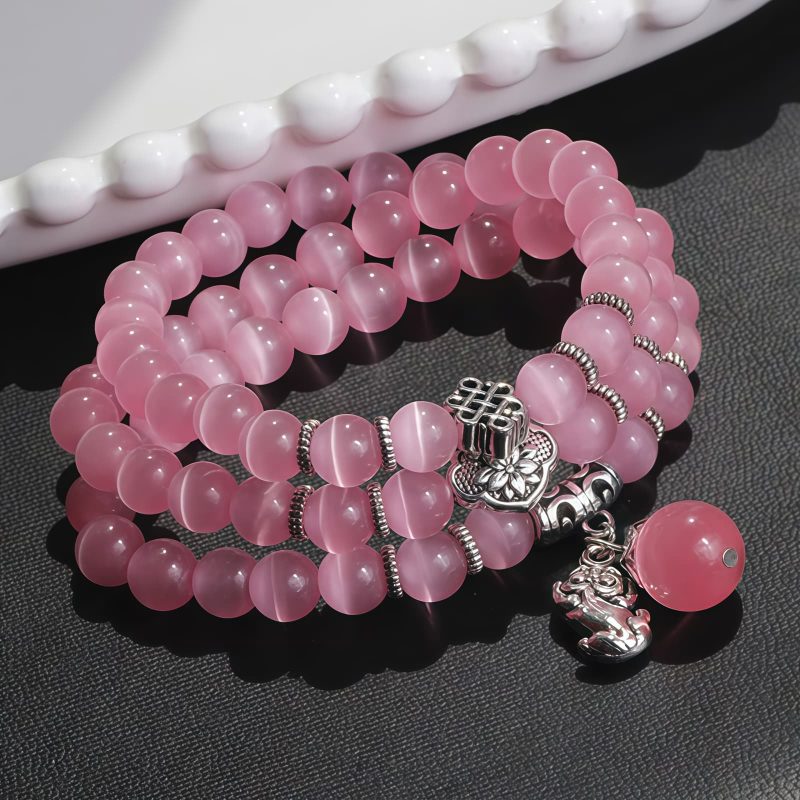 Chrysoberyl Pixiu Triple Wrap Wealth Bracelet Chrysoberyl Pixiu Triple Wrap Wealth Bracelet