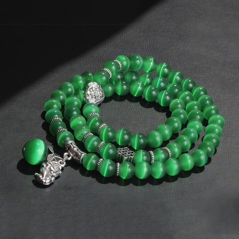 Chrysoberyl Pixiu Triple Wrap Wealth Bracelet Chrysoberyl Pixiu Triple Wrap Wealth Bracelet