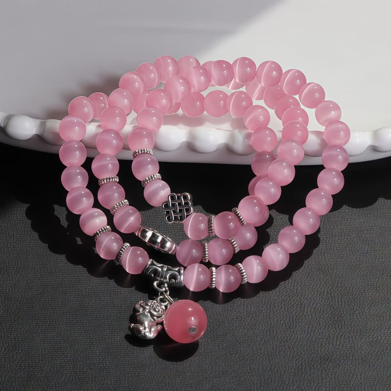 Chrysoberyl Pixiu Triple Wrap Wealth Bracelet Chrysoberyl Pixiu Triple Wrap Wealth Bracelet