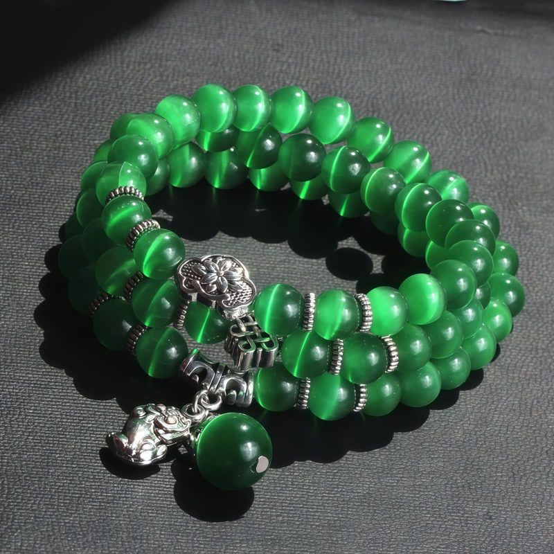 Chrysoberyl Pixiu Triple Wrap Wealth Bracelet Chrysoberyl Pixiu Triple Wrap Wealth Bracelet