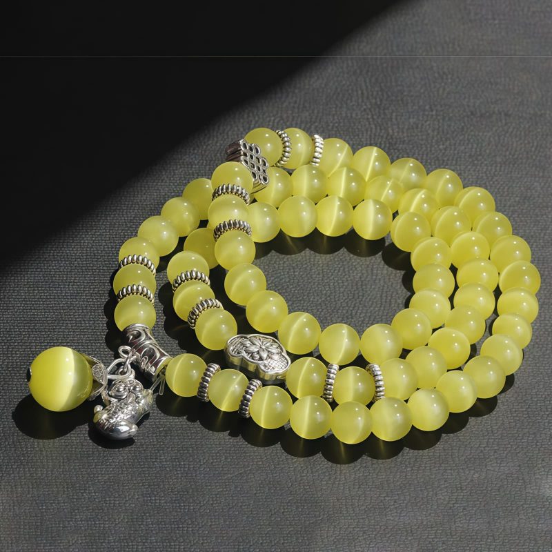 Chrysoberyl Pixiu Triple Wrap Wealth Bracelet Chrysoberyl Pixiu Triple Wrap Wealth Bracelet