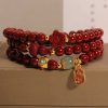 Cinnabar Fu Character Triple Wrap Bracelet Cinnabar Fu Character Triple Wrap Bracelet