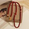 Cinnabar Fu Character Triple Wrap Bracelet Cinnabar Fu Character Triple Wrap Bracelet