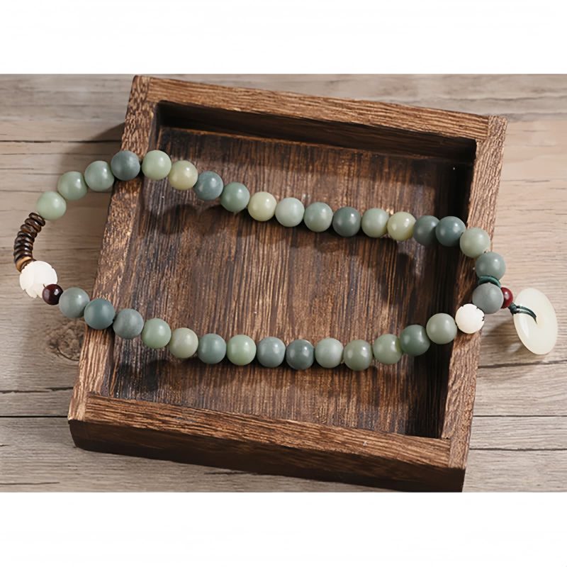 Cyan Bodhi Seed Lotus Jade Bracelet Cyan Bodhi Seed Lotus Jade Bracelet