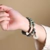 Cyan Bodhi Seed Lotus Jade Bracelet Cyan Bodhi Seed Lotus Jade Bracelet