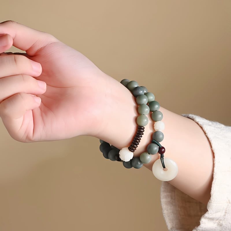 Cyan Bodhi Seed Lotus Jade Bracelet Cyan Bodhi Seed Lotus Jade Bracelet