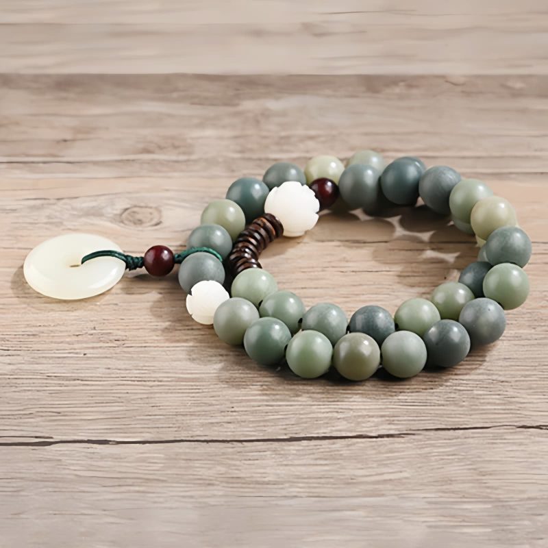Cyan Bodhi Seed Lotus Jade Bracelet Cyan Bodhi Seed Lotus Jade Bracelet