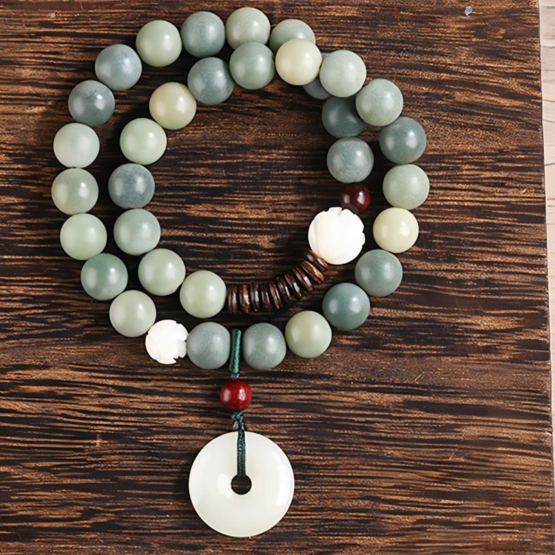 Cyan Bodhi Seed Lotus Jade Bracelet Cyan Bodhi Seed Lotus Jade Bracelet