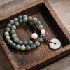 Cyan Bodhi Seed Lotus Jade Bracelet Cyan Bodhi Seed Lotus Jade Bracelet