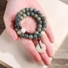 Cyan Bodhi Seed Lotus Jade Bracelet Cyan Bodhi Seed Lotus Jade Bracelet