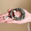 Cyan Bodhi Seed Lotus Jade Bracelet Cyan Bodhi Seed Lotus Jade Bracelet