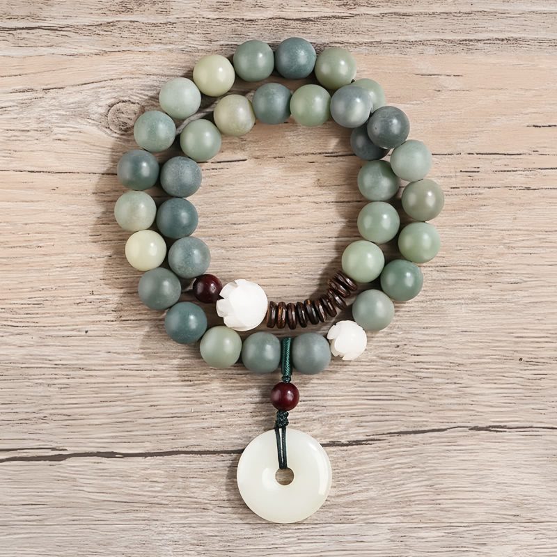 Cyan Bodhi Seed Lotus Jade Bracelet Cyan Bodhi Seed Lotus Jade Bracelet
