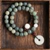 Cyan Bodhi Seed Lotus Jade Bracelet Cyan Bodhi Seed Lotus Jade Bracelet