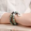 Cyan Bodhi Seed Lotus Jade Bracelet Cyan Bodhi Seed Lotus Jade Bracelet