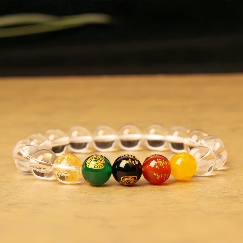 Pulsera de Ágata de los Cinco Elementos para la Abundancia Five Elements Agate Wealth Enhancement Bracelet