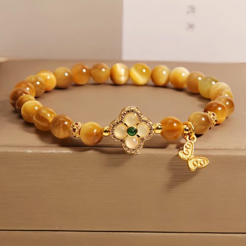Handmade Tiger Eye Butterfly Protection Bracelet Handmade Tiger Eye Butterfly Protection Bracelet