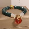 Jade and Agate Luck Bracelet with Peace Buckle Jade and Agate Luck Bracelet with Peace Buckle
