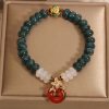 Jade and Agate Luck Bracelet with Peace Buckle Jade and Agate Luck Bracelet with Peace Buckle