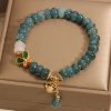 Jade White Agate Butterfly Charm Bracelet Jade White Agate Butterfly Charm Bracelet